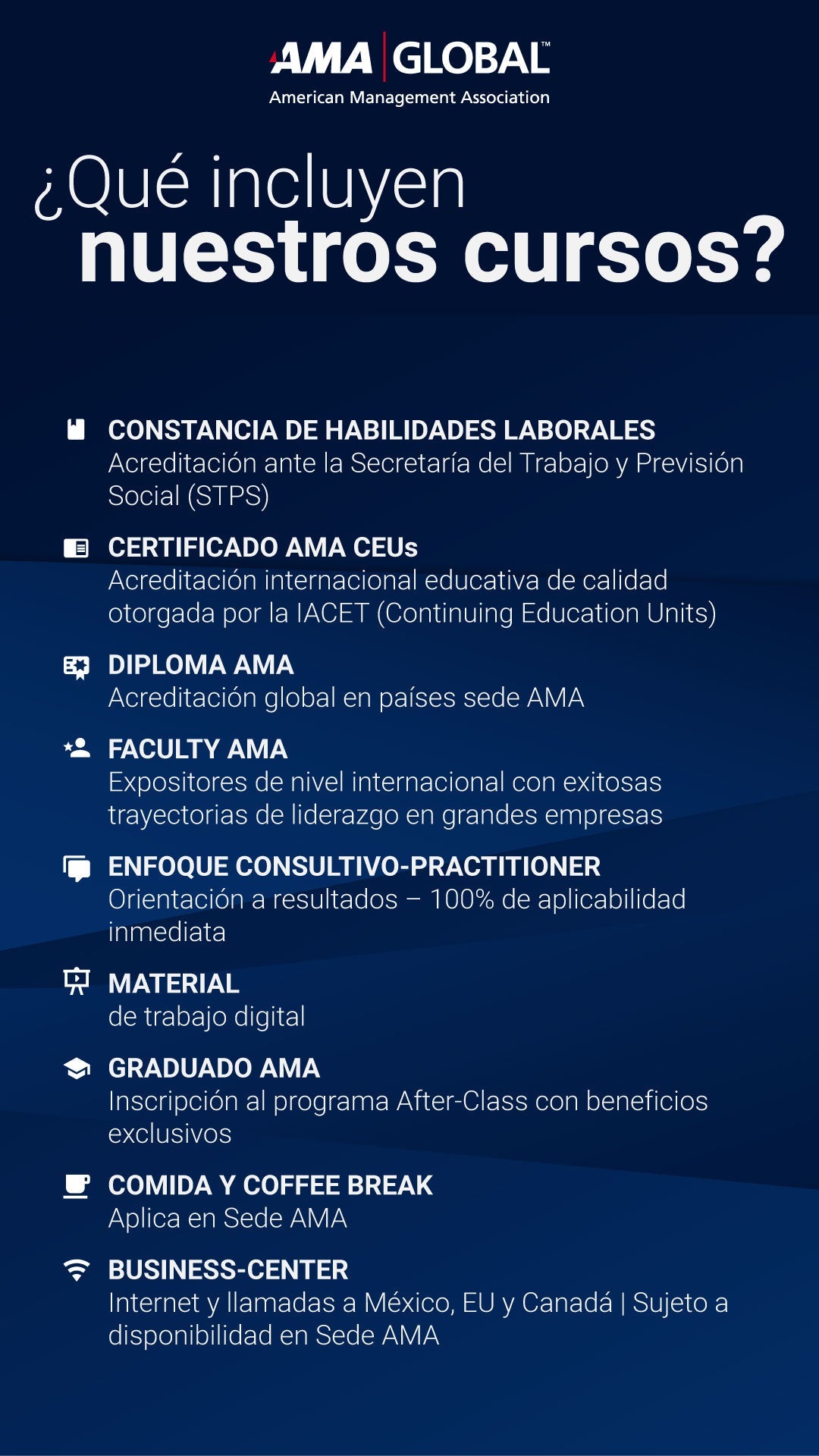 AMA Training | 3 Horas. Formato presencial y/o live-online 100% en vivo